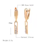 Kinel-pendientes largos de tendencia 2021, oro rosa 585, Micro incrustaciones de cera, pendientes colgantes de circón Natural para mujer, joyería Vintage 2