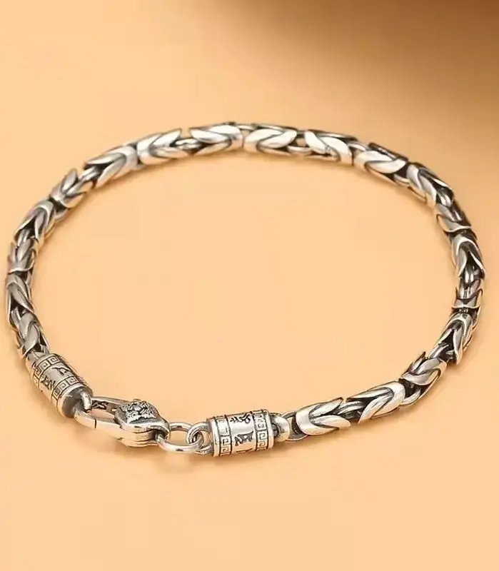 Nueva pulsera trenzada segura para hombre, nicho Retro de moda de Hip-hop para regalo de novio, accesorios de joyería 1