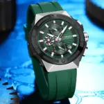Reloj CURREN 8462 de cuarzo de lujo para hombre, correa de silicona, código de sincronización multifuncional, reloj clásico luminoso resistente al agua para hombre 5