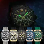 Reloj de pulsera CURREN para hombre, cronómetro deportivo resistente al agua de lujo a la moda, relojes de cuarzo, reloj de pulsera de negocios para hombre con correa de silicona 4