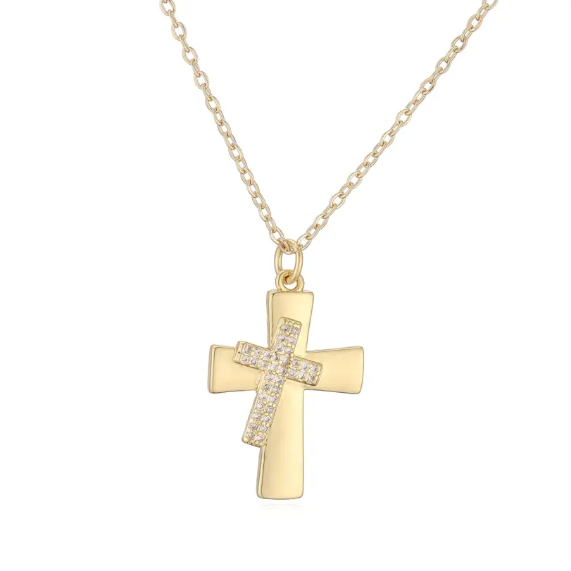 Collares con colgante de cruz de diseño minimalista y elegante para mujer, joyería para fiesta diaria 6