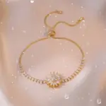 Collar de acero de titanio de moda con colgante de Margarita giratoria, accesorios de joyería para mujer 2