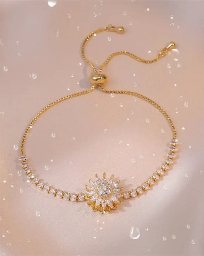 Collar de acero de titanio de moda con colgante de Margarita giratoria, accesorios de joyería para mujer 2