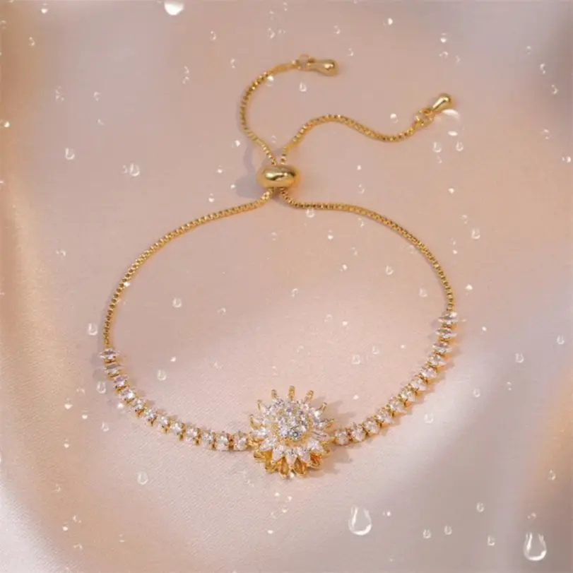 Collar de acero de titanio de moda con colgante de Margarita giratoria, accesorios de joyería para mujer 2