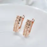 pendientes brillantes huecos creativos inusuales para mujer, moda 585, Color oro rosa, joyería étnica para novia, joyería Vintage fina diaria 4