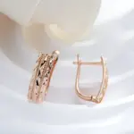 pendientes brillantes huecos creativos inusuales para mujer, moda 585, Color oro rosa, joyería étnica para novia, joyería Vintage fina diaria 5