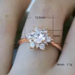 anillos deslumbrantes con forma de flor para mujer, accesorios de compromiso de boda, joyería llamativa de circón cúbico brillante, regalo para mujer 6