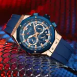 Reloj de pulsera CURREN para hombre, cronómetro deportivo resistente al agua de lujo a la moda, relojes de cuarzo, reloj de pulsera de negocios para hombre con correa de silicona 2
