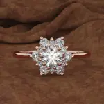 anillos deslumbrantes con forma de flor para mujer, accesorios de compromiso de boda, joyería llamativa de circón cúbico brillante, regalo para mujer 3