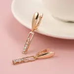 Kinel-pendientes largos de tendencia 2021, oro rosa 585, Micro incrustaciones de cera, pendientes colgantes de circón Natural para mujer, joyería Vintage 4