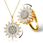 Collar de acero de titanio de moda con colgante de Margarita giratoria, accesorios de joyería para mujer 1