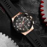 Reloj CURREN 8462 de cuarzo de lujo para hombre, correa de silicona, código de sincronización multifuncional, reloj clásico luminoso resistente al agua para hombre 3