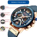 Reloj CURREN de cuarzo con fecha a la moda para hombre, reloj de lujo de marca superior para hombre, cronógrafo, reloj deportivo para hombre, reloj Masculino 5