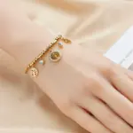 316L Acero inoxidable árbol redondo pulsera con dije de circón blanco para mujer chica nueva moda joyería que no se decolora regalo fiesta 3