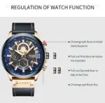 Reloj CURREN para hombre, cronógrafo deportivo de marca de lujo, relojes de pulsera militares de cuero genuino resistentes al agua, reloj para hombre, reloj Masculino 6