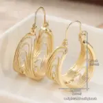 Pendientes Colgantes de Color Dorado para Mujer, con Patrón Hueco Tallado a Mano, Ideales para Fiestas y Uso Diario 5
