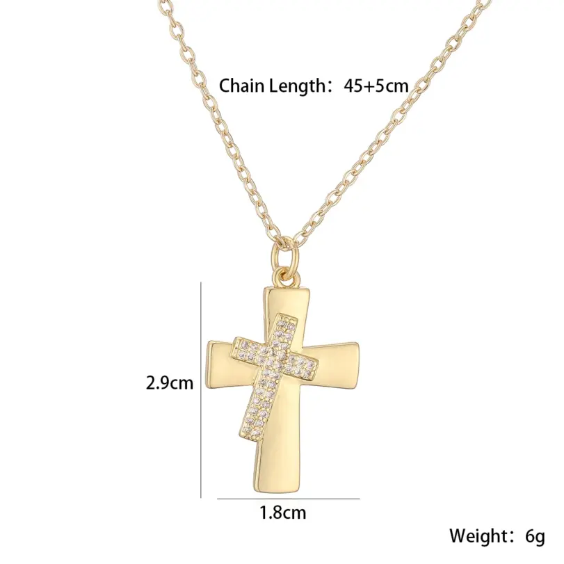 Collares con colgante de cruz de diseño minimalista y elegante para mujer, joyería para fiesta diaria 5