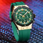 Reloj de pulsera CURREN para hombre, cronómetro deportivo resistente al agua de lujo a la moda, relojes de cuarzo, reloj de pulsera de negocios para hombre con correa de silicona 5
