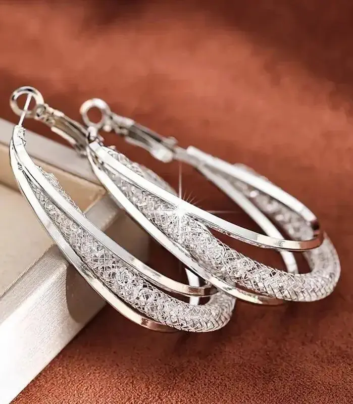 Pendientes de aro de piedra de cristal de Color dorado, forma de Metal retorcido, chapado en plata, nuevos pendientes de moda para mujer, joyería de fiesta, regalo de cumpleaños 2