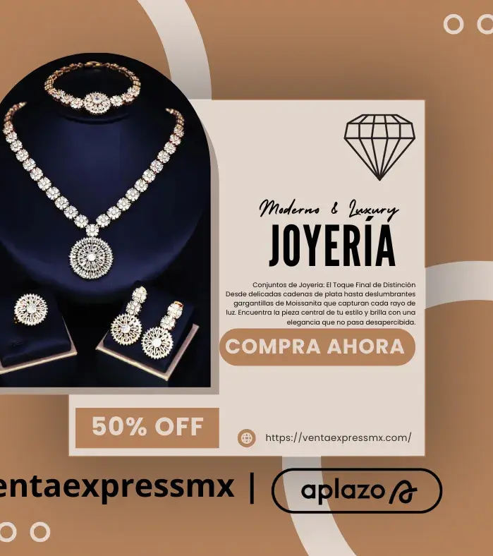 Juego Completo de Joyería Fina con Cristal y Moissanita: Collar, Pulsera, Anillo y Aretes (Hasta 50% OFF)