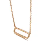 Kinel-collar con colgante brillante de lujo para mujer, joyería fina diaria de alta calidad, geometría, Color oro rosa 585 4