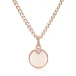 Kinel-collares con colgante de moneda redonda para mujer, Color oro rosa 585, colgante brillante de circón Natural Simple, joyería fina diaria 6