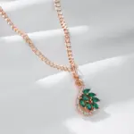 Kinel moda novedosa 585 collar con colgante de Color oro rosa para mujer colgante de circón Natural verde brillante joyería fina diaria 5