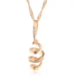 Kinel-collar con colgante giratorio geométrico para mujer, Color oro rosa 585, accesorios de circón Natural, joyería diaria de tendencia nupcial 6