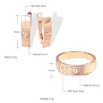 Kinel-Conjunto de anillos y pendientes de oro rosa para mujer, aretes colgantes de circonita Natural con flor hueca, conjuntos de joyería Vintage para boda, 585 2
