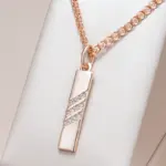 Kinel-collar con colgante de circón Natural marrón ovalado para mujer, moda 585, Color oro rosa, joyería de boda para novia de alta calidad 1