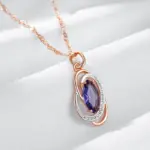 Kinel inusual brillante púrpura colgante de circón Natural collar para mujer de lujo 585 Color oro rosa boda fiesta joyería fina diaria 3