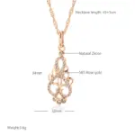 Kinel, nueva tendencia, collar con colgante de flor de cristal, circonita Natural para mujer, collar étnico de novia de oro rosa 585, joyería Vintage de moda 2