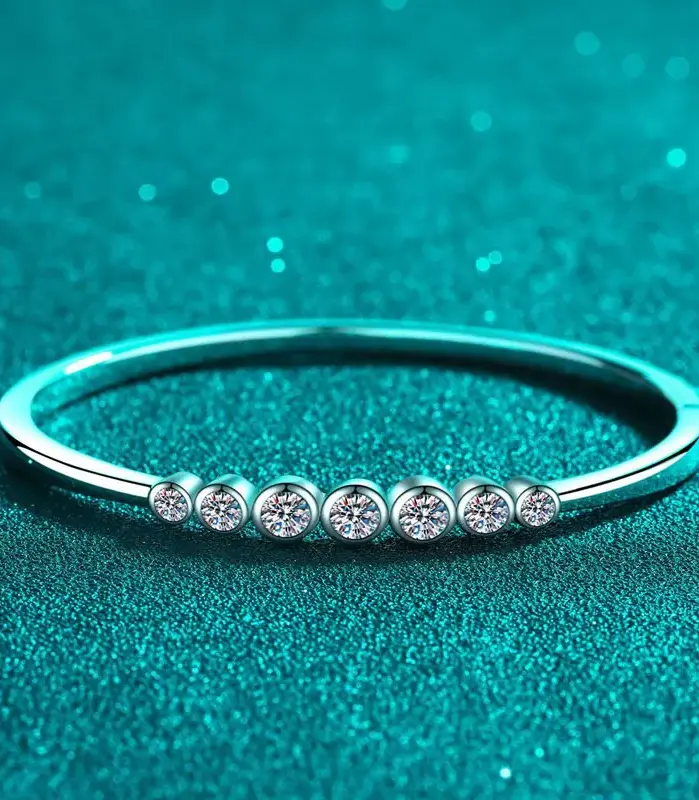 KNOBSPIN-brazaletes de moissanita de 2,5 quilates para mujer, pulsera de boda de plata sólida 925 con certificado GRA y diamantes de imitación para muñeca de 16-17cm 2