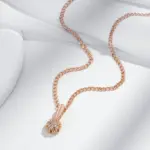Kinel-collar con colgante de flor de cristal único para mujer, accesorios de circonita Natural de Color oro rosa de lujo 585, joyería Vintage 4