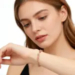 Kinel, pulsera colgante brillante a la moda para mujer, oro rosa 585, accesorios diarios simples, joyería fina diaria de alta calidad para novias 3