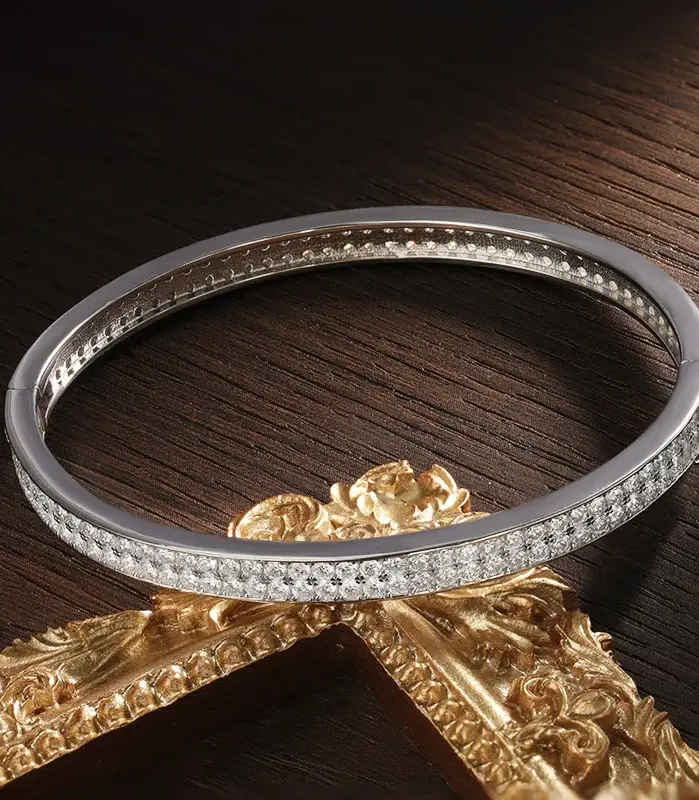 KNOBSPIN D VVS1 Pulseras de moissanita para mujer, con diamantes, elegantes, clásicas, de plata de ley 925, accesorios de joyería 2