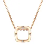 Kinel-collar con colgante cuadrado para mujer, Color oro rosa 585, accesorios de circón Natural, colgante diario, joyería fina 6