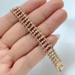 Kinel moda 585 pulsera de eslabones únicos de oro rosa para mujer pulseras finas de circón Natural de lujo para uso diario joyería de boda étnica 1