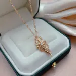 Kinel-collar con colgante de flor de cristal para mujer, Color oro rosa 585, accesorios de circón Natural brillante, joyería fina diaria 3