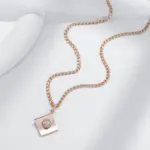Kinel-collar con colgante de Color oro rosa 585 inusual para mujer, accesorios de circón Natural brillante, joyería diaria de alta calidad 3