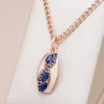 Kinel-collar con colgante de circonita Natural para mujer, rombos brillantes, azul, moda 585, Color oro rosa, joyería Vintage fina diaria 1