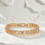 Kinel Pulsera de Eslabones Únicos en Oro Rosa 585, Tendencia Actual, para Mujer, Joyería Fina de Lujo, Estilo Étnico, para Novia, Boda o Uso Diario, Novedad 2026 4
