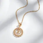 Kinel-collar con colgante de circonita Natural para mujer, cuenta brillante, Color oro rosa y plata, mezcla diaria, joyería fina Retro, moda 585 4