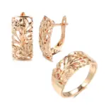 Kinel Vintage 585 oro rosa pendientes de mujer conjuntos de anillos Boho hueco flor Cilp pendientes anillo elegante étnico conjuntos de joyería de boda 7 Kinel Vintage 585 oro rosa pendientes de mujer conjuntos de anillos Boho hueco flor Cilp pendientes anillo elegante étnico conjuntos de joyería de boda 7