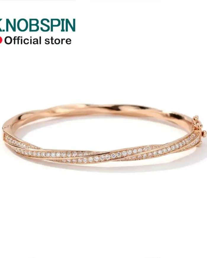 Brazalete de Plata de Ley 925 con Moissanita VVS1 en Espiral, Certificado por GRA, Chapado en Oro de 18K, para Mujer, Ideal para Bodas 1