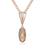 Kinel-collar con colgante de circón Natural para mujer, redondo, marrón claro, Simple, Color oro rosa 585, joyería diaria de alta calidad 6