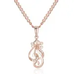 Kinel-collar con colgante de flor de circón Natural brillante para mujer, joyería de Boda nupcial étnica de Color oro rosa 585, moda 6