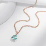 Kinel-collar con colgante nupcial de circón Natural verde romántico, Simple, de lujo, Color oro rosa 585, joyería fina diaria, regalo para mujer 5