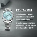 CADISEN nuevo reloj mecánico automático para hombre de marca superior de lujo C3 luminoso AR zafiro MIYOTA 8215 100M reloj de regalo resistente al agua para hombres 2