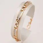 Kinel-pulsera de eslabones cuadrados de oro rosa 585, pulseras finas de lujo con circonita Natural para uso diario, joyería étnica de boda 1